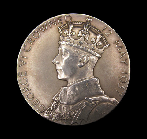 1937 George VI Coronation 57mm Silver Medal - Cased