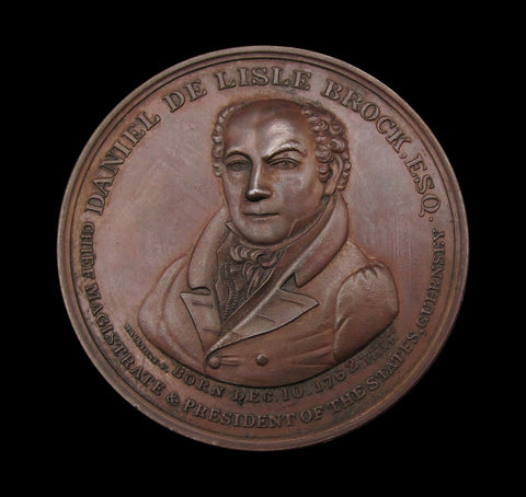 1835 Daniel De Lisle Brock 51mm Laudatory Medal - By Halliday