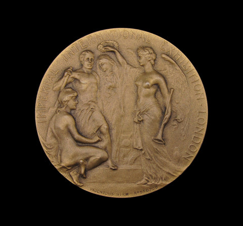 1909 London Imperial International Exhibition 51mm Medal - By Bowcher