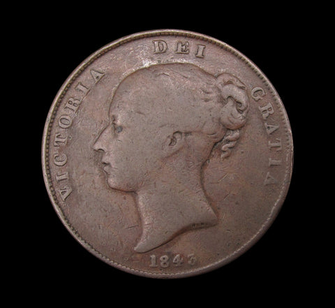 Victoria 1843 Penny - No Colon - VG