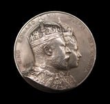 1902 Coronation Of Edward VII 39mm Silver Medal - By Fuchs