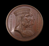 France 1806 Napoleon I Alliance With Saxony 40mm Medal - By Andrieu