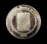 1991 Rugby World Cup Supporters 38mm Silver Medal - Cased
