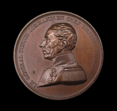 Switzerland 1847 General Guillaume Henri Dufour 37mm Medal - By Bovy