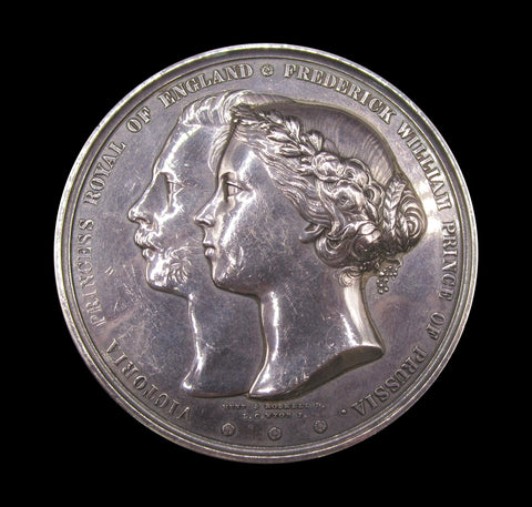 1858 Marriage Of Victoria To Frederick Of Prussia 63mm Silver Medal - By Wyon
