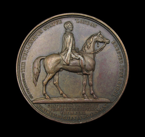 1844 Duke Of Wellington Royal Exchange 38mm Bronze Medal - By Allen & Moore