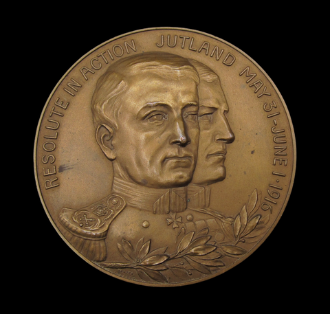 1916 Battle of Jutland Jellicoe & Beatty 76mm Medal - By Gilbert / Wheeler