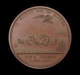 France 1821 Death Of Napoleon On St Helena 69mm Medal - By Andrieu
