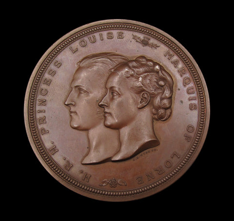 1871 Marriage of Princess Louise & Marquis of Lorne 64mm Medal - By Wyon