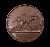 France 1821 Death of Napoleon on St Helena 41mm Medal - By Brenet