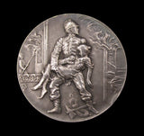 France 1904 City of Lisieux Fire Pump Competition 42mm Silver Medal