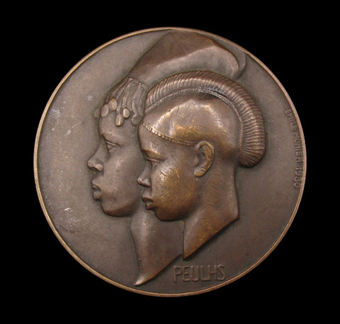 France 1931 Fula People Guinea 59mm Bronze Medal - By Monier