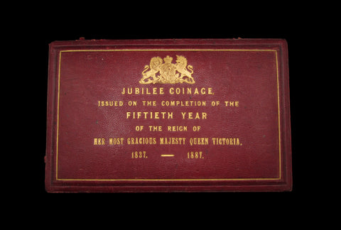 1887 Embossed Hard Case For 11 Coin Proof Set - Five Pound To Threepence