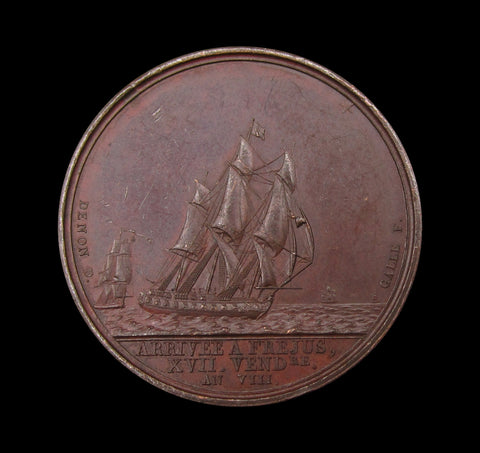 France 1799 Napoleon Arrival in Frejus 33mm Medal - By Galle
