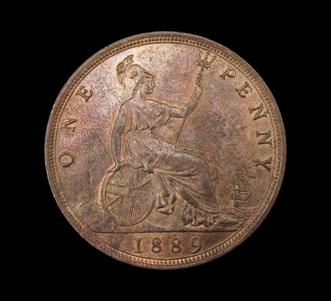 Victoria 1889 Penny - GVF/UNC