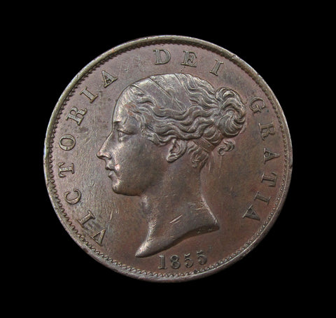 Victoria 1855 Halfpenny - GVF