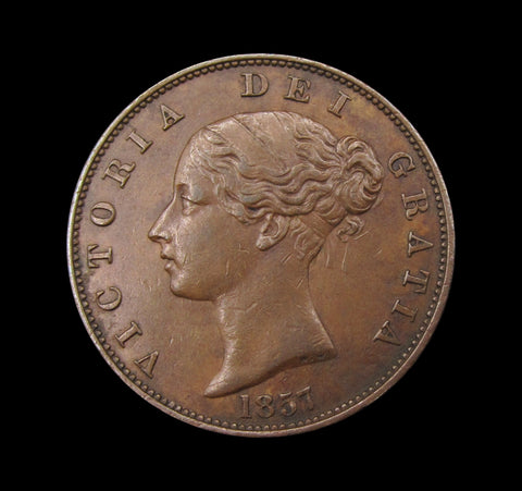 Victoria 1857 Halfpenny - GVF