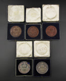 1914-1923 Cripplegate Institute Set Of 5 x 51mm Silver & Bronze Prize Medals