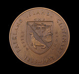 1933 British Sovereignty of The Falklands Centenary 36mm Medal - By Mackennal