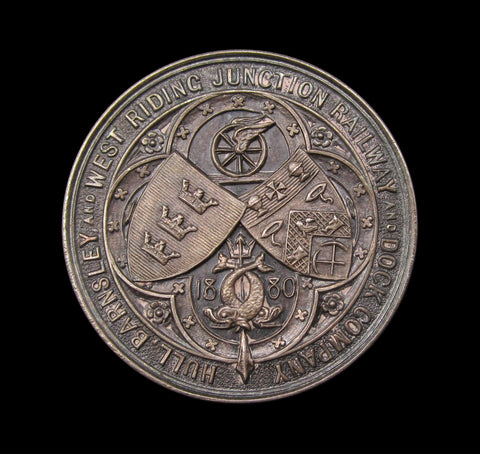 1885 Hull, Barnsley & West Riding Junction Railway 28mm Silver Medal