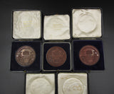 1914-1923 Cripplegate Institute Set Of 5 x 51mm Silver & Bronze Prize Medals