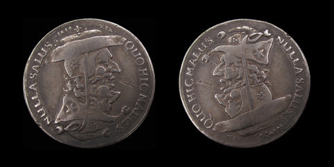Germany 1614 Anti-Papal 'Devil & Pope' 30mm Satirical Silver Medal
