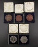 1914-1923 Cripplegate Institute Set Of 5 x 51mm Silver & Bronze Prize Medals