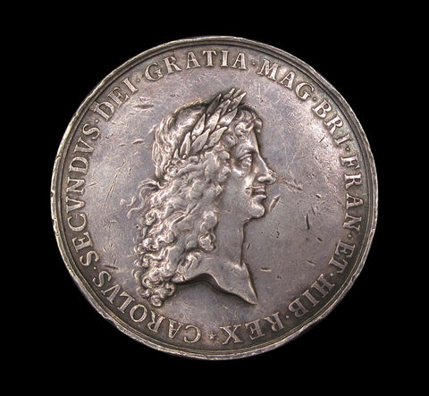 1667 Charles II Peace Of Breda 56mm Silver Medal - By Roettiers