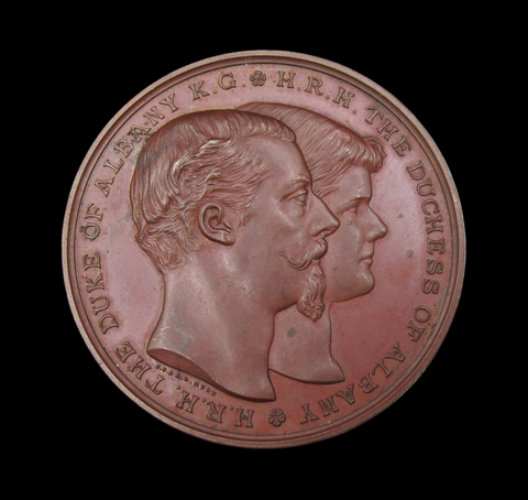 1882 Preston Guild Duke & Duchess Of Albany 51mm Medal - By Wyon