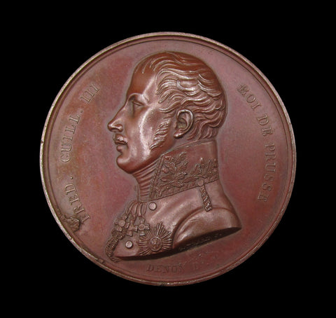 France 1814 Visit of King Frederick Wilhelm III to The Paris Mint 40mm Medal - By Gayrard
