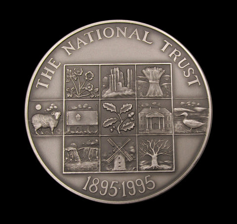 1995 National Trust Centenary 63mm Silver Medal - By The Royal Mint