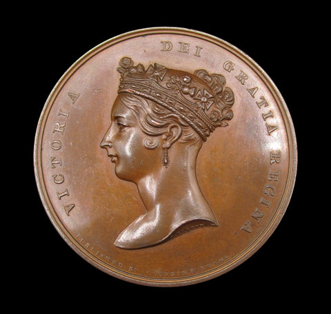 1837 Victoria Visit To The City Of London 61mm Bronze Medal - By Barber
