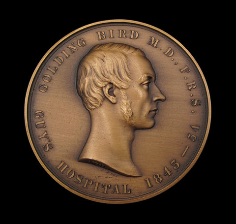 1887 Guy’s Hospital, Golding Bird Prize 49mm Medal - By Wyon