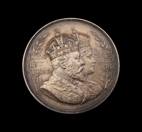 1902 Edward VII Coronation 38mm Silver Cased Medal - By Dingley