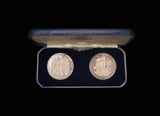 1970 Mayflower 350th Anniversary 38mm Silver Medal Cased Pair - By Pinches