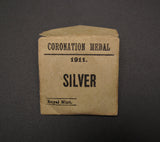1911 George V Coronation 31mm Silver Medal - With Envelope