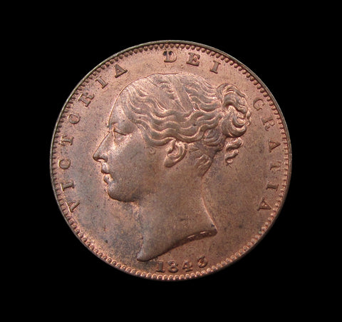 Victoria 1843 Farthing - UNC