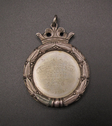 1886 Curling 44mm Silver Prize Medal - To John Dickson
