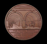 1843 Brunel Thames Tunnel Opened 62mm Bronze Medal - By Halliday