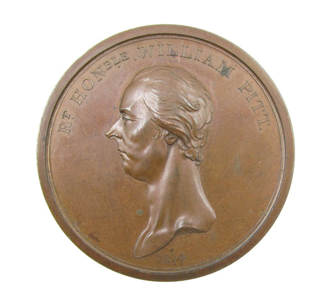 1814 Death Of William Pitt 54mm Memorial Medal - By Wyon