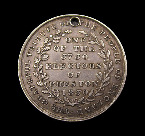 1830 Henry Hunt MP The Preston Election 29mm Silver Medal