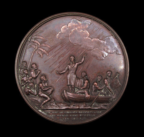 1844 London Missionary Society Jubilee 61mm Medal - By Davis