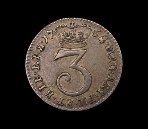 George III 1762 Maundy Threepence - VF