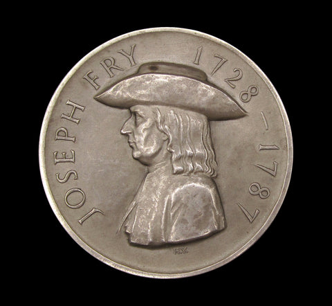 1928 Joseph Fry Bicentenary Of Birth 51mm Silver Medal