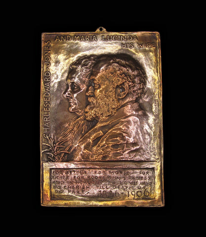 1906 Charles Edward & Maria Lucinda Jones 50th Wedding Anniversary Plaque - By Bowcher