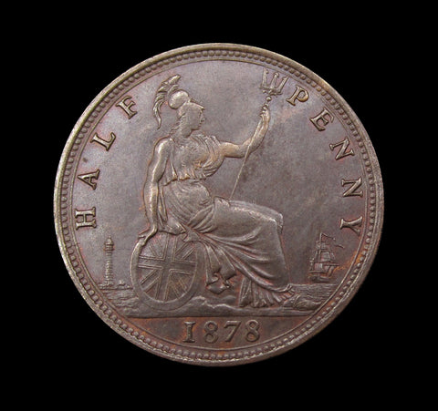 Victoria 1878 Halfpenny - Freeman 334 - EF
