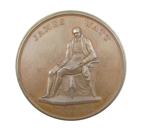 1819 Obsequies For James Watt 45mm Bronze Medal
