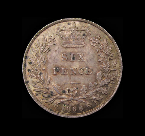 Victoria 1866 Sixpence - GEF