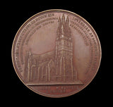 Belgium 1846 St Sauveur Cathedral at Bruge 50mm Medal - By Wiener