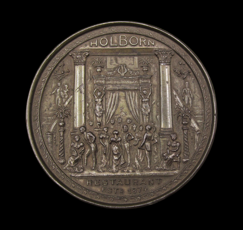 1896 Holborn Restaurant 67mm Bronze Presentation Medal